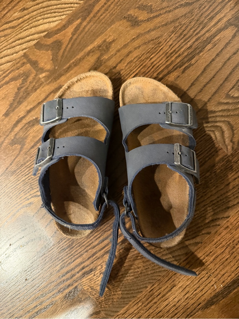 Birkenstock Kids Navy Double-Strap Sandals with Buckles